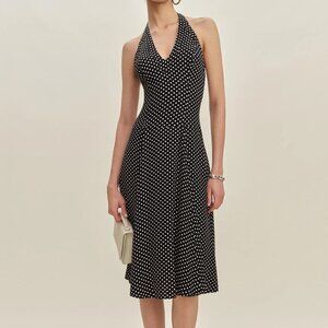 [NWT] Reformation Sofia Midi Dress in Caviar Dot